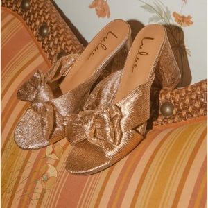 Lulus Dorothea Rose Gold Knotted High Heel Sandals